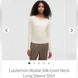 Lululemon cowl neck top in bone